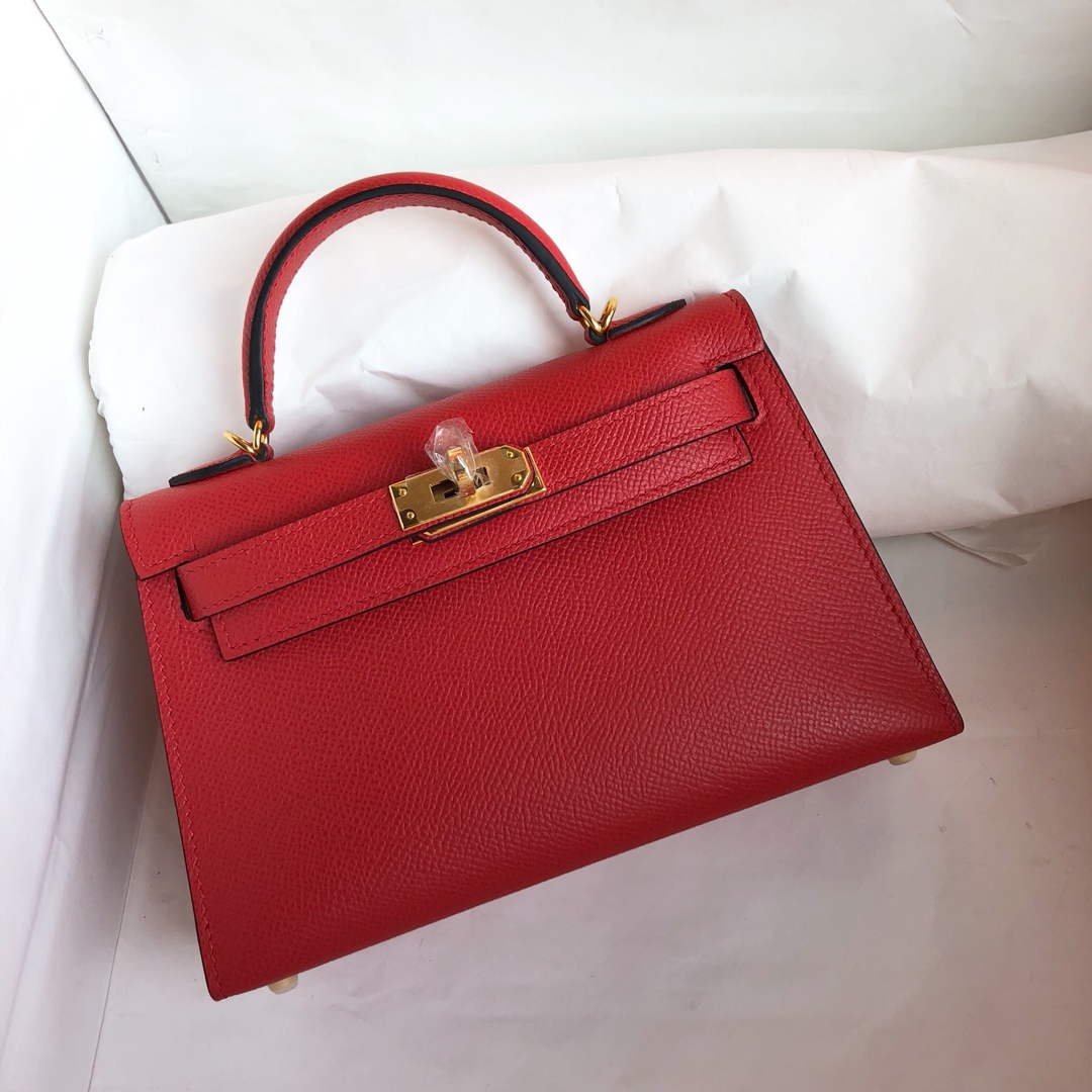 Hermes Kelly Mini II Bag 19CM In Red Epsom Leather